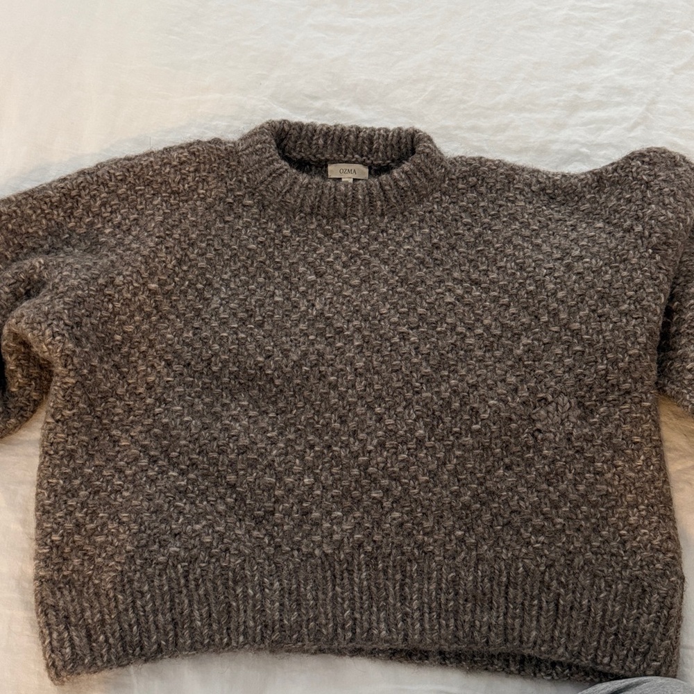 Ozma Gia Hand Knit Alpaca Sweater in Shrub - Picture 3 of 10